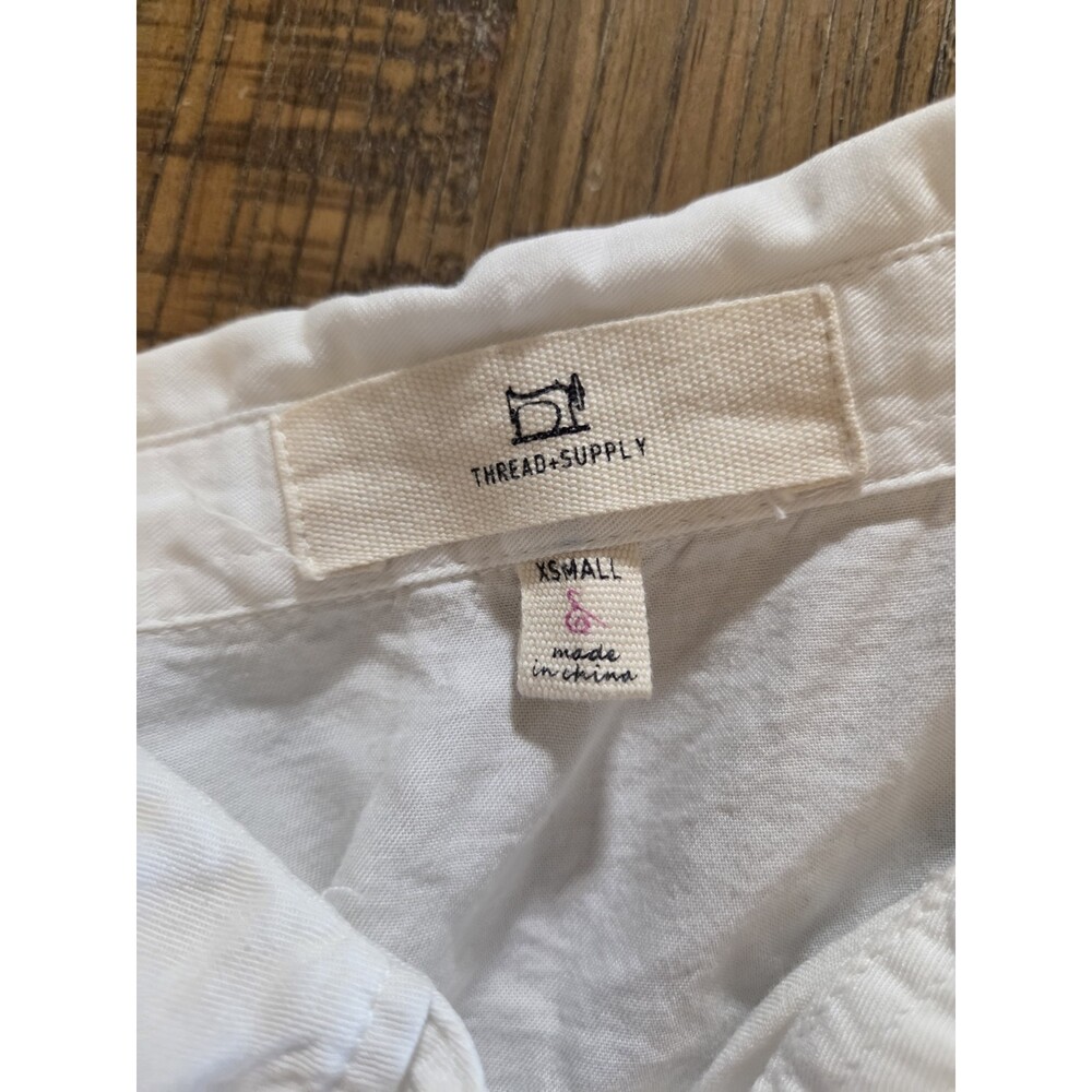 thread and supply 100% Tencel  Button-up White Dress Xs